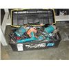 Image 1 : Black toolbox filled with assorted power tools