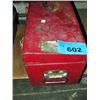Image 1 : Red metal toolbox and contents