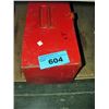 Image 1 : Red metal toolbox and contents
