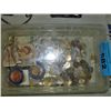 Image 1 : Clear plastic storage bin filled with assorted