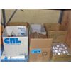 Image 1 : Shelf lot of misc items; thread, chandalier, prism