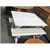 Image 1 : 3pc white wooden picnic table with 2 benchs