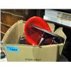 Image 1 : Box of red and chrome barstool parts