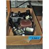 Image 1 : Box of vintage camera equipment; rollei flashes,