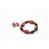Image 1 : Polished stone bracelet with matching earrings