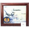 Image 1 : Framed warplanes print with military sew on patch