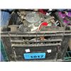 Image 1 : Black crate of assorted vintage bicycle parts