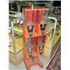 Image 1 : Vintage red oak gumball machine; one cent and