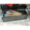 Image 1 : Grey metal tool box filled with assorted chisels