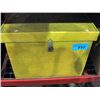 Image 1 : Yellow plastic work box filled with electrical