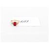 Image 1 : Gold plated ladies ring with red gemstone and