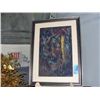 Image 1 : Framed original abstract painting titled midnight