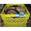Image 1 : Yellow milk crate with 4 sylvania magnetic balasts