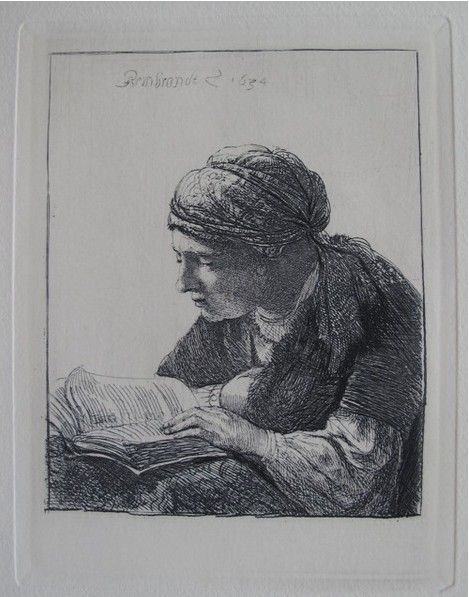 Rembrandt WOMAN READING Etching rembrandt-woman-reading-etching