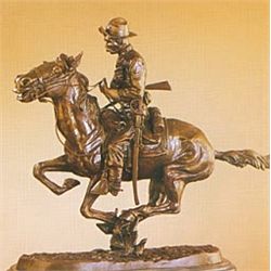 "TROOPER OF THE PLAINS" BRONZE SCULPTURE - REMINGTON