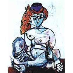 PICASSO "NUDE LADY WITH SCARF OVER HAT"