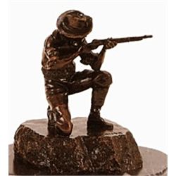 "KNEELING TROOPER" BRONZE SCULPTURE - KAUBA