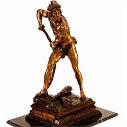 "LAST OF THE MOHICANS" BRONZE SCULPTURE - PLAZA
