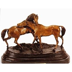 "L'ACCOLADE" BRONZE SCULPTURE - MENE