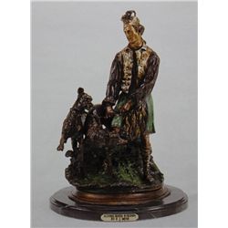 "SCOTTISH HUNTER WITH HOUNDS" BRONZE SCULPTURE - MENE