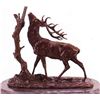 Image 1 : "ELK - TREE" BRONZE SCULPTURE - MENE