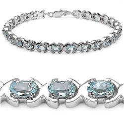 Blue Sapphire & Sterling Silver Bracelet.