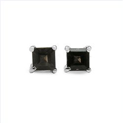 Smoky Topaz & Sterling Silver Earrings.