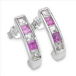 Multi Sapphire & Sterling Silver Earrings