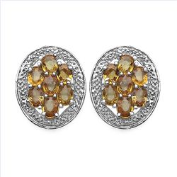 Yellow Sapphire & Sterling Silver Earrings.