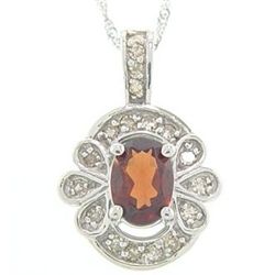 1 CTW GARNET & DIAMOND PENDANT