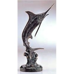 HUNTING MARLIN BRONZE SCULPTURE