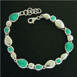 Sterling Silver & Genuine Turqouise Bracelet