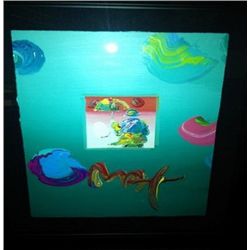 "UMBRELLA MAN" PETER MAX ORIGINAL MIXED MEDIA