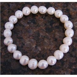 Genuine 8mm White Pearl Bracelet