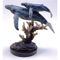 HUMPBACK WHALES BRONZE SCULPTURE