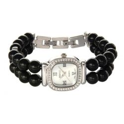 BADAVICI BLACK AGATE BRACELET WATCH