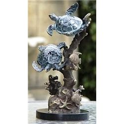 TURTLES WITH SEALIFE BRONZE SCULPTURE