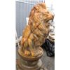 Image 1 : TWO CAST STONE ORNAMENTAL LIONS