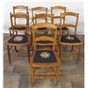 Image 5 : GATE LEG DINING TABLE WITH SEVEN CHAIRS