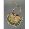 Image 1 : BEADED & FRINGED HIDE POUCH