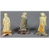 Image 1 : CHINESE GREEN STONE FIGURAL CARVINGS (3)