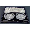 Image 2 : CASED CRYSTAL AND STERLING CAVIAR SERVERS