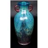 Image 4 : Turquoise and Copper Metallic Art Glass Vase