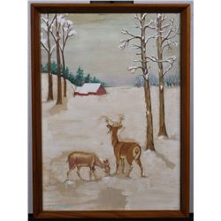 Original Winter Deer by Stlla Hubbard (1897-1996)