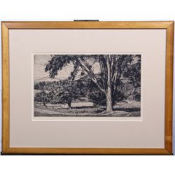 "Beyond the Elm" by Luigi Lucioni (1900-1988)