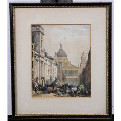 "Mont Martre, Paris" Hand Colored Artwork