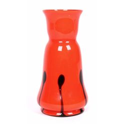 Tangerine Czech Art Glass Vase