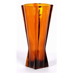 Atomic Era Amber Rocket Vase