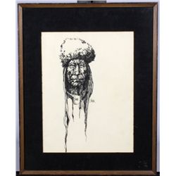 Native American Original Pen by Charley Bear