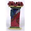 Image 2 : Abstract Art Pottery Triangular Vase by E. P. '91